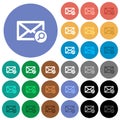 Find mail round flat multi colored icons