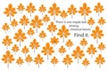 Find maple leaf among chestnut leaves, fun education puzzle game with for children, preschool worksheet activity for kids, task fo