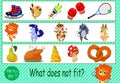 Find the missing item. children`s game of logic. logic assignment. Royalty Free Stock Photo