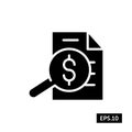 Find Money Document Icon, Find Money Document Sign/Symbol