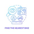 Find nearest bike blue gradient concept icon