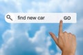 Find new car on search toolbar Royalty Free Stock Photo