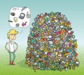 Find Objects Visual Game. Solution in hidden layer! Royalty Free Stock Photo