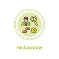 Find purpose concept line icon