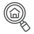 Find Real Estate Company line icon, real estate