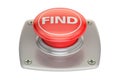 Find red button, 3D rendering