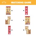 Find right pair for each part, educational game. Cartoon vector illustration Royalty Free Stock Photo