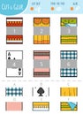 Find the right part. Cut and glue game for children. Rectangles Royalty Free Stock Photo