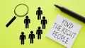 Find The Right People is shown using the text Royalty Free Stock Photo