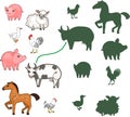 Find the right shade. Educational children matching game with farm animals for children of preschool age Royalty Free Stock Photo