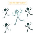 Find the right shadow for cartoon skeleton