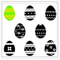 Find the right shadow. Easter eggs. a puzzle game for kids. Easter bunny, basket. Isolated vector illustration Royalty Free Stock Photo