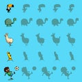 Find the right shadow visual games. Five games Set. Solution in