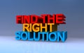 find the right solution on blue Royalty Free Stock Photo