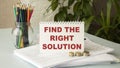 Find the right solution. Text on tablet device Royalty Free Stock Photo