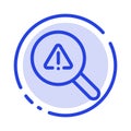 Find, Search, View, Error Blue Dotted Line Line Icon Royalty Free Stock Photo