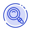 Find, Search, View, Glass Blue Dotted Line Line Icon