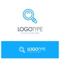 Find, Search, View, Glass Blue outLine Logo with place for tagline