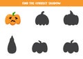 Find shadow of spooky Halloween jack o lantern pumpkin. Royalty Free Stock Photo