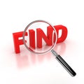 Find sign under the magnifier icon Royalty Free Stock Photo