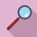Find solution magnify glass icon, flat style Royalty Free Stock Photo