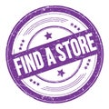 FIND A STORE text on violet indigo round grungy stamp Royalty Free Stock Photo