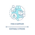 Find supplier turquoise concept icon