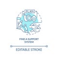 Find support system turquoise concept icon