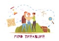 Find Treasure Vector Illustration Royalty Free Stock Photo