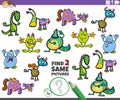 Find two same fantasy characters task for kids