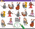 Find two same musicians educational task for children