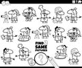 find two same people of various professions game coloring page