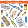 Find two same pictures. Medical color set