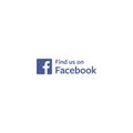 Find us on facebook logo editorial illustrative on white background