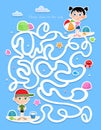 Find the way_Lovely activity page for kids_Summer time