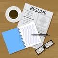 Find work, resume on table