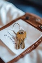 Find your Home with Keys on a Note for Accessing a New Place Royalty Free Stock Photo