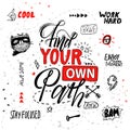 Find Your Own Path Poster Vector Illustration