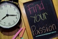 Find Your Passion on phrase colorful handwritten on chalkboard Royalty Free Stock Photo