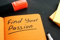 Find your passion sign. Purpose and life goal concept