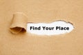 Find Your Place Torn Brown Paper Concept Royalty Free Stock Photo