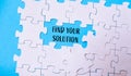 Find your solution on a blue and white background Royalty Free Stock Photo