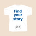 Find Your Story . Man wearing white blank t-shirt