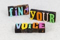 Find your voice share music speak communication leadership Royalty Free Stock Photo