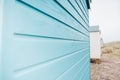 Findhorn, Scotland - July 2016: Colourful beach huts along the coast at Findhorn Bay in Northern Scotland Royalty Free Stock Photo