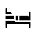 Finding bed to sleep black glyph ui icon