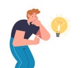 Finding brilliant idea vector concept