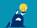 Finding brilliant ideas. Business vector concept