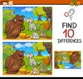 Finding differences game cartoon Royalty Free Stock Photo