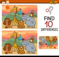 Finding differences game cartoon